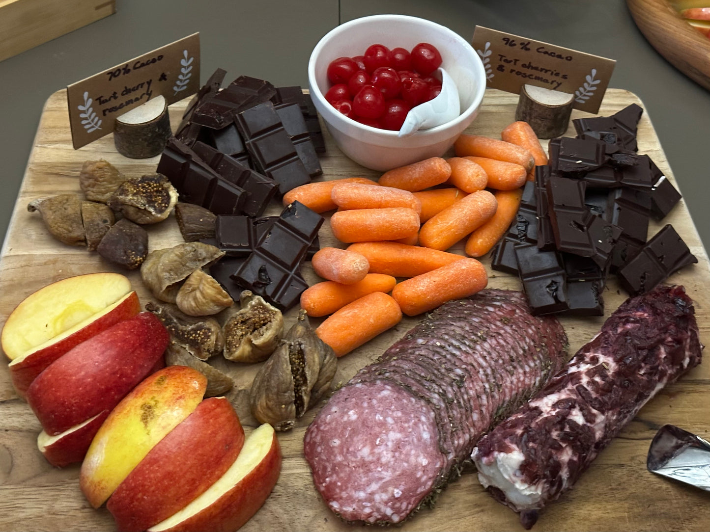 Handcrafted 70% Tart Cherry & Rosemary chocolate bar