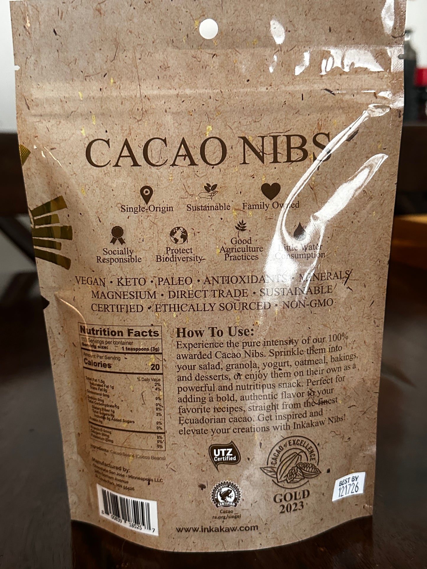 Cacao Nibs- 12oz/bag
