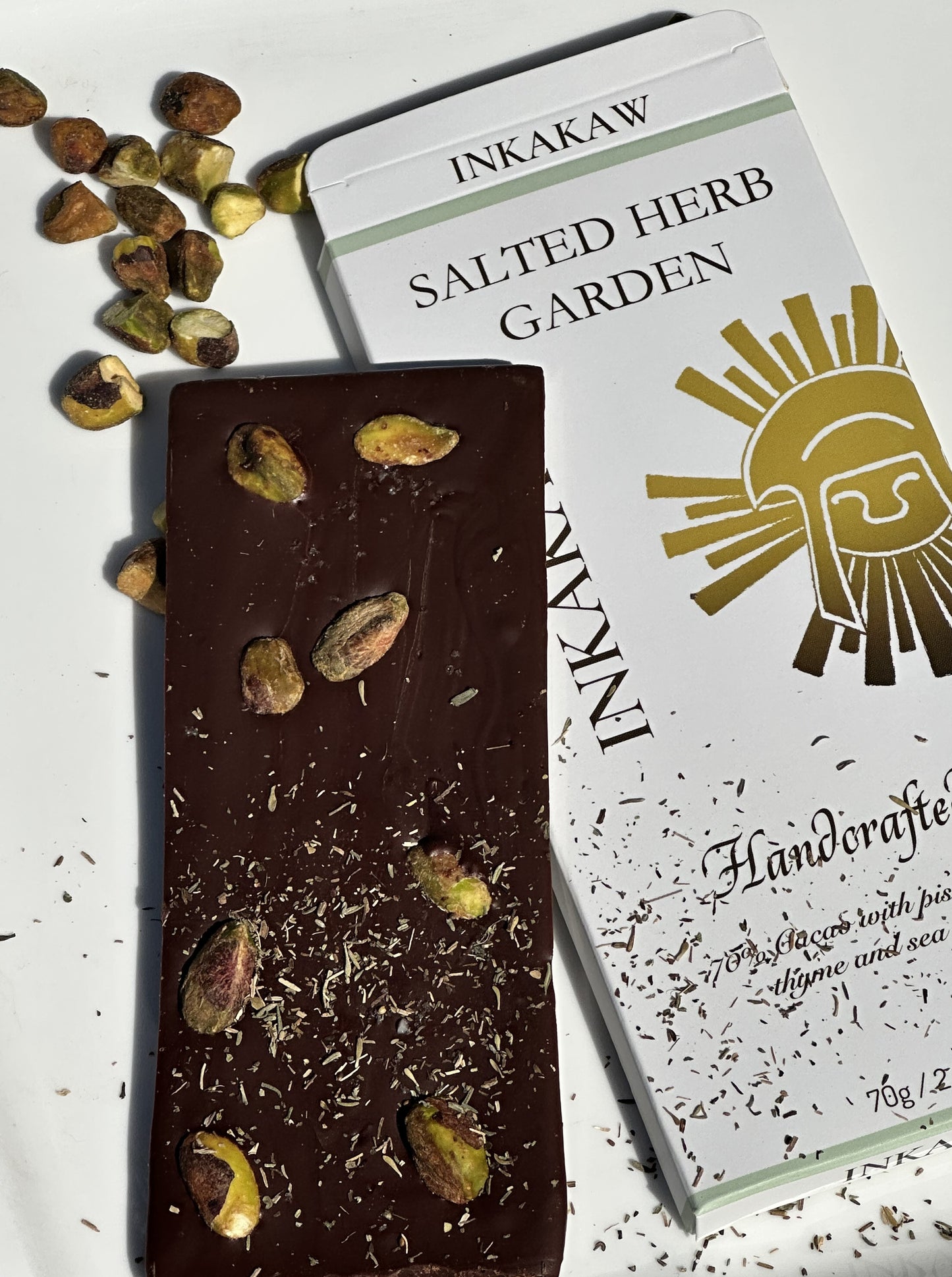 Handcrafted 90% Pistachio, Thyme, Sea Salt Bar