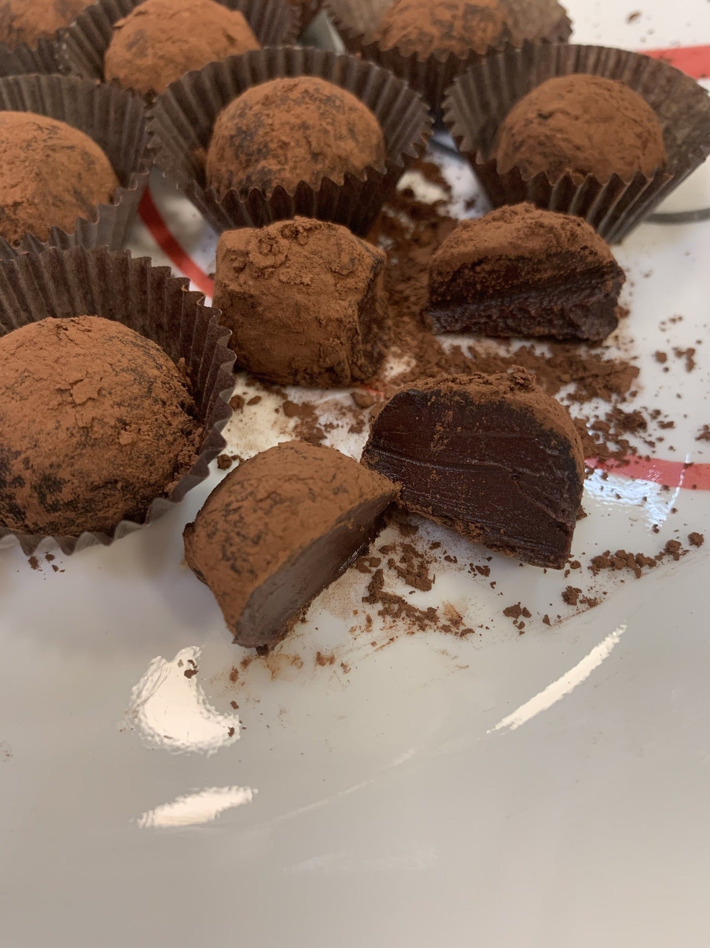 truffles with chocolate powder