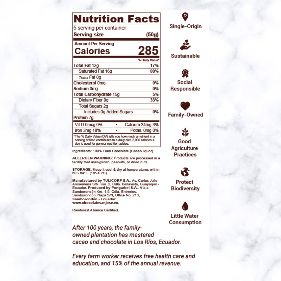 100% Dark Chocolate Discs