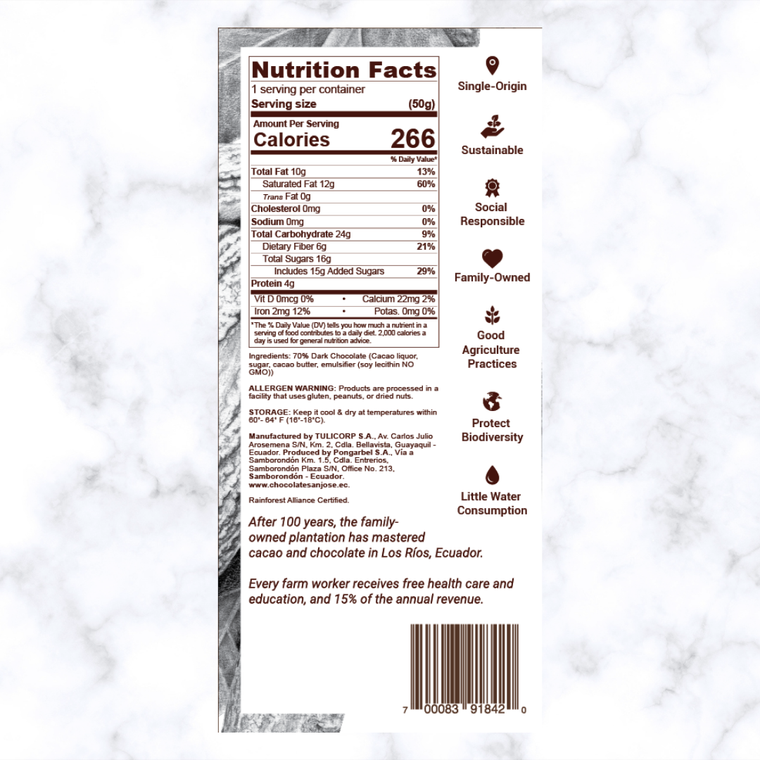 70% Classic Dark Chocolate Bars