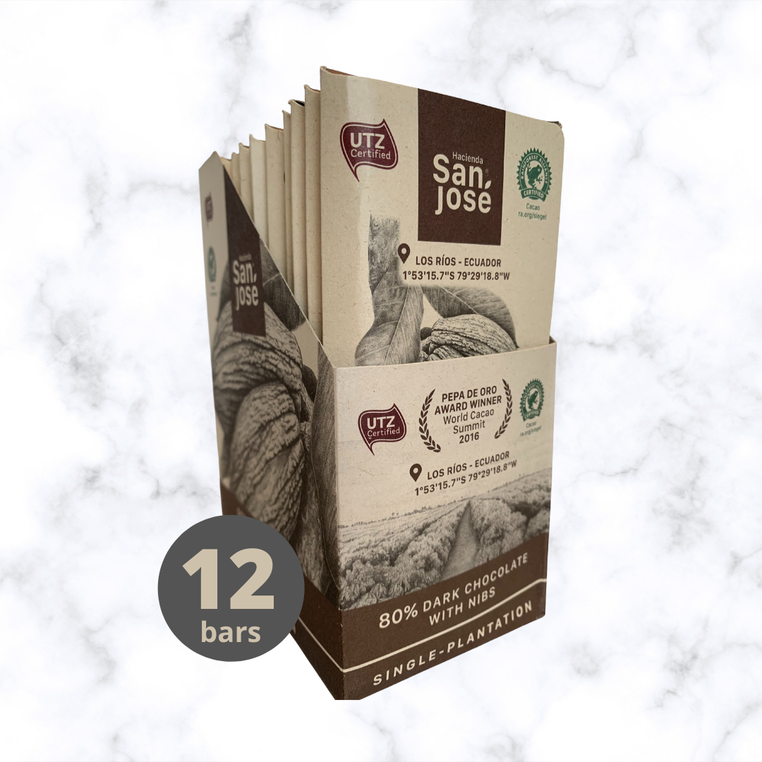 80% Dark Chocolate with Nibs bar