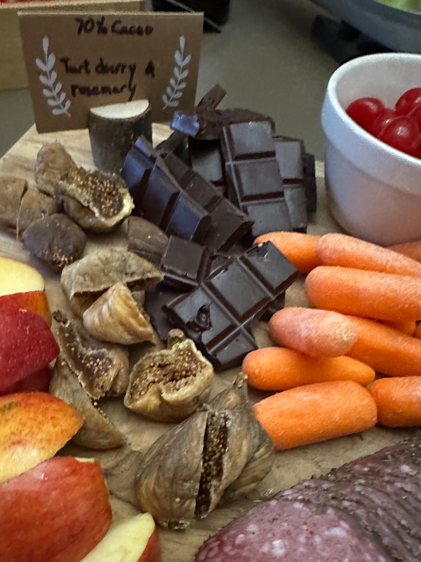 Handcrafted 70% Tart Cherry & Rosemary chocolate bar