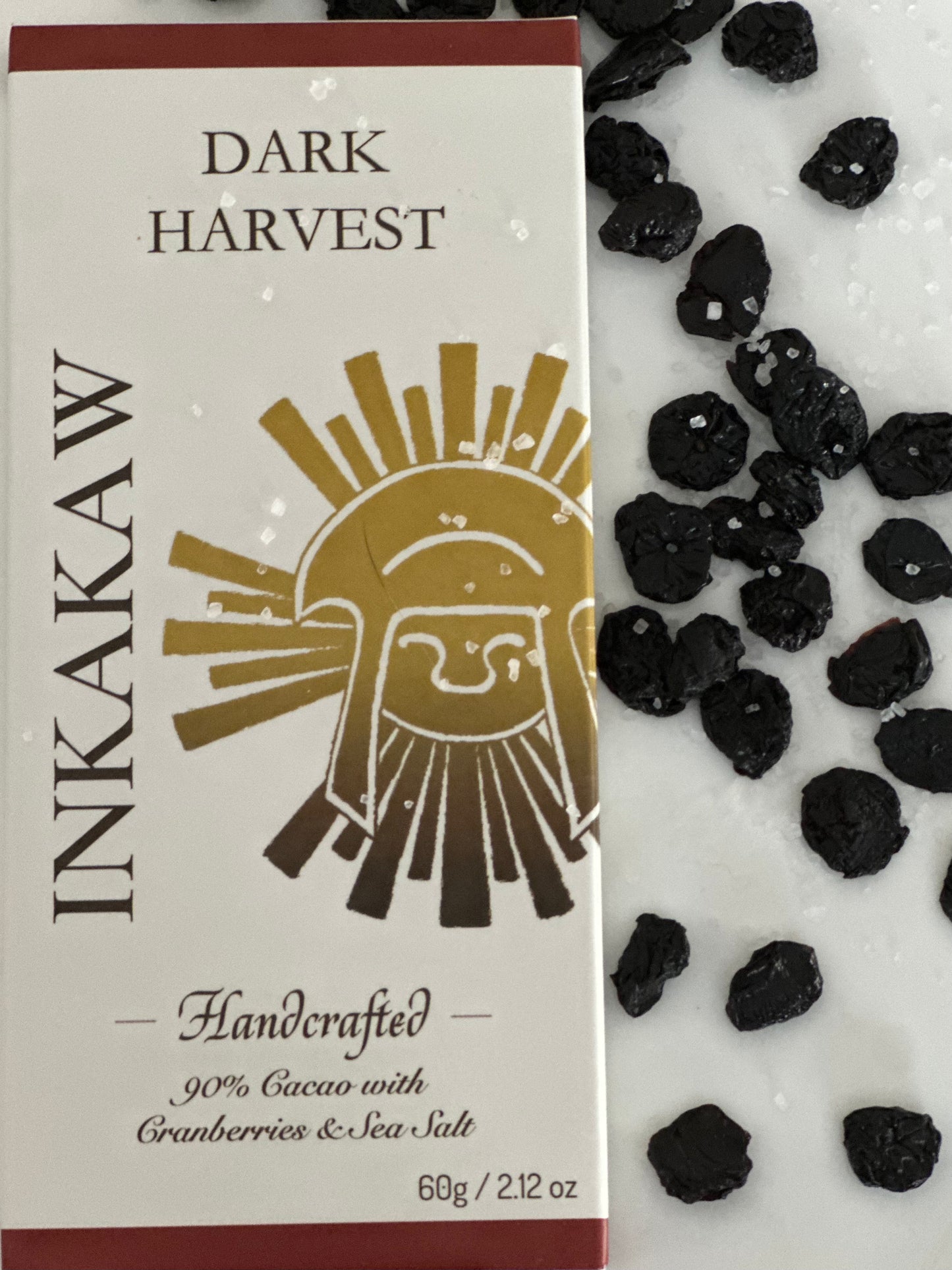 Handcrafted 90% Cranberry & Sea Salt Chocolate Bar