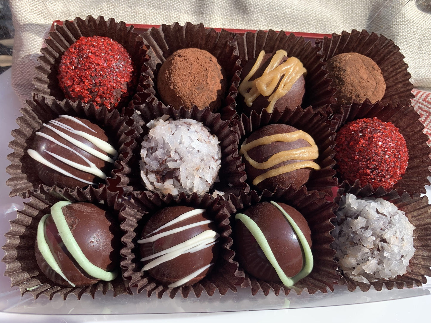 12 pieces of assorted truffles